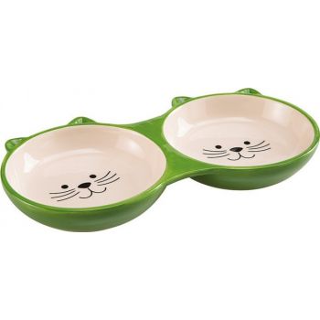  Ferplast Izar Double Ceramic Bowl For Cats - 0.23 L 