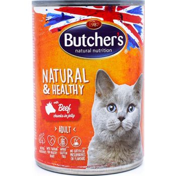  Butcher's Natural & Healthy Beef Chunks In Jelly, 400g 
