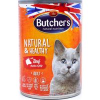 Butcher's Natural & Healthy Beef Chunks In Jelly, 400g