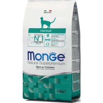  Monge Natural Superpremium Hairball Rich in Chicken 1.5KG 