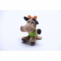 Pawsitiv Dog Toys Apricot Cow with Rubber Ball Large (100)