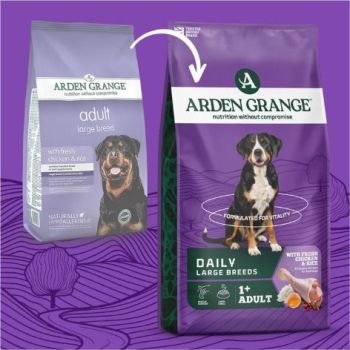  Arden Grange Daily Large Breeds Adult Fresh Chicken & Rice Dry Dog Food 12kg 