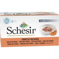 Schesir Cat Wet Food  Multipack Can Tuna With Papaya-6x50g