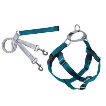  Freedom No-Pull Harness and Leash - Teal / Large 1" 