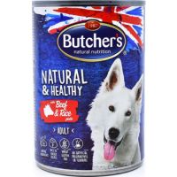 Butcher's Natural&Healthy Dog Wet Food Beef & Rice Pate, 390g