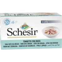 Schesir Cat Wet Food Multipack Can Tuna With Seabream 6x50g