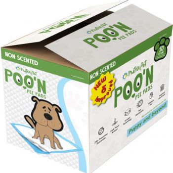  Nutrapet Poo N Pee Pads Original 60 Cms X 60 Cms 5 X Absorption With Floor Mat Stickers - 50 Count 
