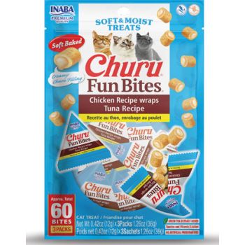  Inaba Churu Fun Bites Chicken Recipe Wraps Tuna Recipe – 3PCS/PK 