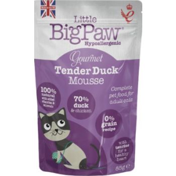  Little BigPaw Gourmet Tender Duck Mousse Wet Cat Food 85g 