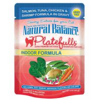 Natural Balance Platefulls Indoor Salmon, Tuna, Chicken & Shrimp in Gravy Cat Pouch x ( 12 PCS )