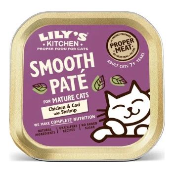  Lily's Kitchen Chicken Cod Pate Mature Cat Wet Food - 85G 