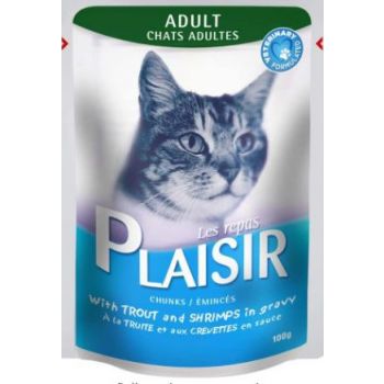  Plaisir Cats Chunks in Gravy Trout and Shrimps Pouch 100g 