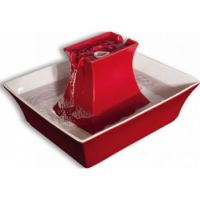 Water Fountain Drinkwell Pagoda Pet Fountain Red