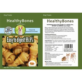 JOBERILL HEALTHY BONES CHICKEN FLAVOR KNOTTED BONE WRAP CHICKEN MEAT-150 g Brand: JOBERILL HEALTHY BONES 