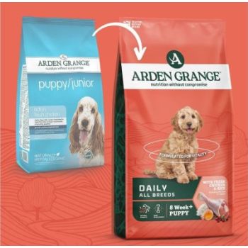  Arden Grange Daily All Breeds Puppy with Fresh Chicken & Rice Dry Dog Food 12kg 