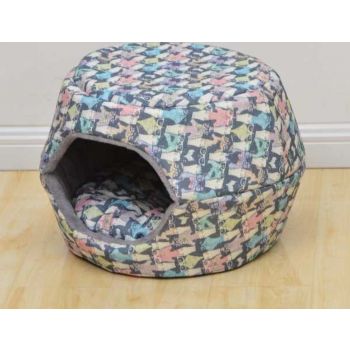  Catry Dog/Cat Printed House With Cushion 