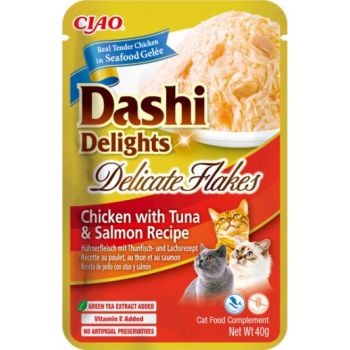  Inaba Dashi Delights Delicate Flakes Chicken with Tuna & Salmon Recipe 40g 