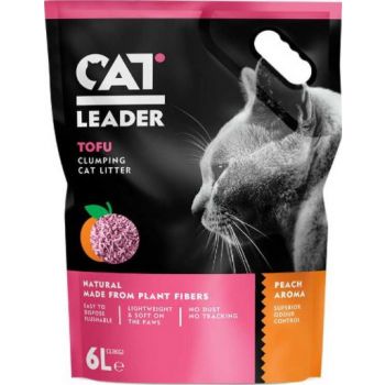  Geohellas Cat Leader Tofu Clumping Cat Litter Peach 6Ltr 