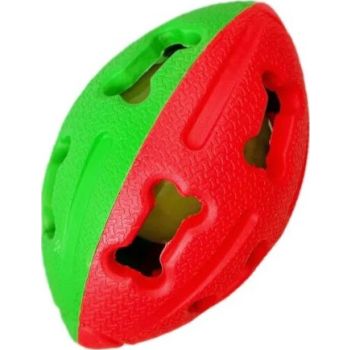  Miss Bear Colorful Hollow-out Concave Rugby Ball Dog Toy with LED Ball (Medium Dogs) 