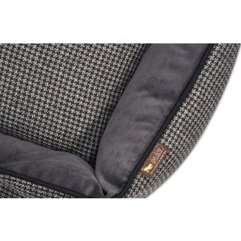  Lounge Bed Houndstooth Black/Grey Small 