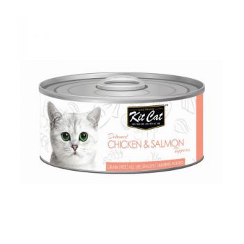  Kit Cat Wet Food  Chicken & Salmon Toppers 80g 