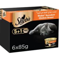 Sheba Succulent Chicken Breast Wet Cat Food 5+1 FREE