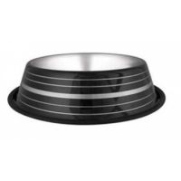 Antiskid designer T.P. colored Dog Bowl with Reverse Silver Lining - 17 cm