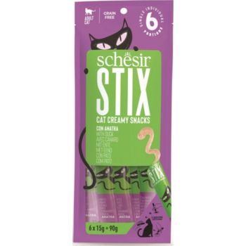  Schesir Stix Adult Cat Duck 6X15g 