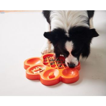  PETDREAMHOUSE PAW SLOW FEEDER ORANGE 