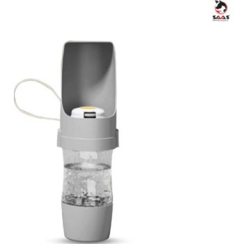  Saas Pet Outdoor 2-in-1 Water & Snack Bottle Gray (480+210 ML) 