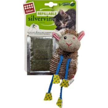  Gigwi Sheep Refillable Slivervine Cat Toys with 3 Slivervine teabags with ziplock bag 