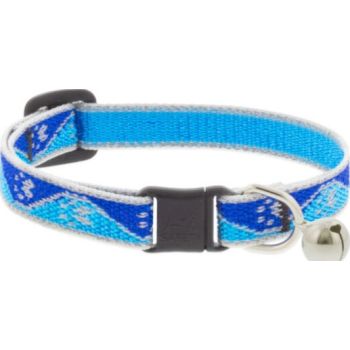  Reflective Safety Cat Collar – Blue Paws With Bell 