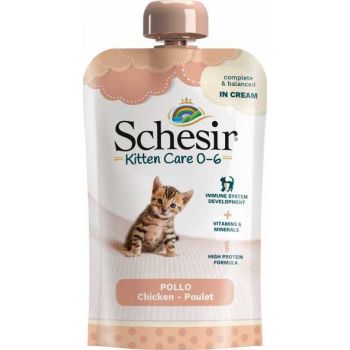  Schesir Kitten Pouch Cream 0-6 Chicken Wet Food 150g 