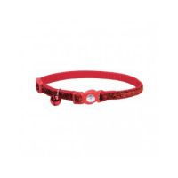 Coastal 3/8" Safe Cat Jewel Buckle Glitter Overlay Collar Red