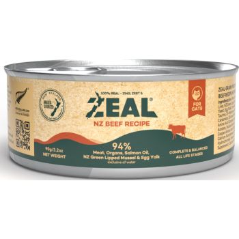  Zeal Grain Free Canned Cat Food 90g – (Beef Recipe) 