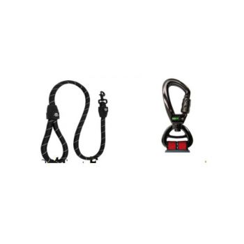  DOCO  Reflective Rope Leash W/ soft Rubber Handle Ver.5 - Click &amp; Lock Snap   L    Ø13mm x 150cm 