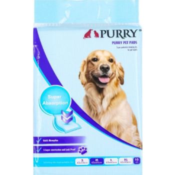  Purry Pet Training Pads Quick Absorbent , Leak Proof and 5 Layer With Floor Sticker – 60*45 cm – 10pcs 