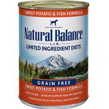  Natural Balance L.I.D. Sweet Potato & Fish Canned Dog Food,13oz x 12 pcs 
