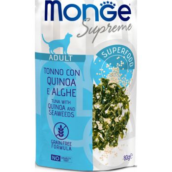  Monge Cat Wet Food Supreme Adult Tuna With Quinoa And Seaweeds 80g 