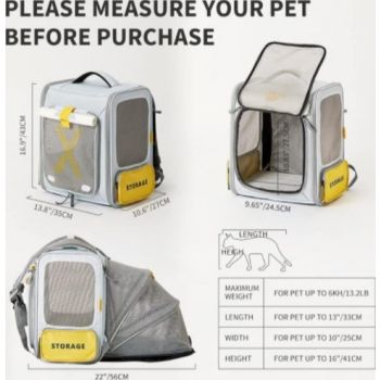  PETKIT 'BREEZY' CAT CARRIER FOR KITTEN, PUPPY AND SMALL ANIMALS  13.78 x 10.63 x 16.93 inches 