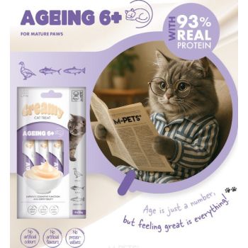  M-PETS Creamy with Functions – Cat treat – Ageing 6+ – Duck & Tuna & Salmon 4x15g (60g) 
