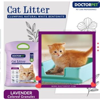  Doctor Pet Clumping Natural White Bentonite Lavender Cat Litter - 20L 