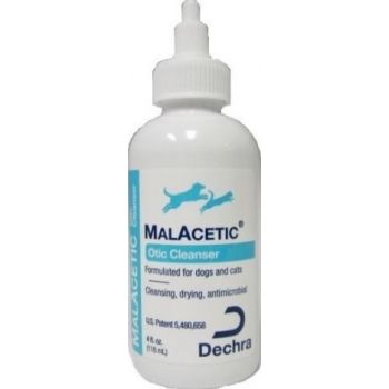  Dechra MalAcetic Otic Ear Cleanser for Dogs and Cats 4oz 118ml 