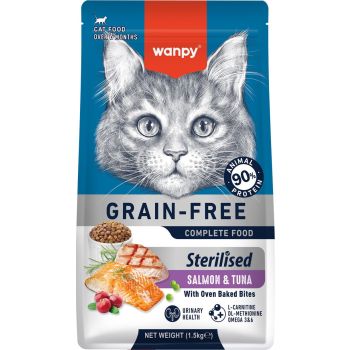  Wanpy Grain Free Sterilised Cat Food – Salmon and Tuna Recipe 1.5kg 