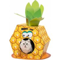 FOFOS Pineapple Cardboard Cat House With Scratching Pad