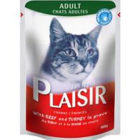 Plaisir Cats Chunks in Gravy Beef and Turkey Pouch 100g