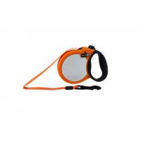 Visibility retractable leash, 5 m - Medium - Neon Orange
