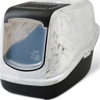  Savic Nestor Toilet Home Cat Litter Box Marble Grey Black 