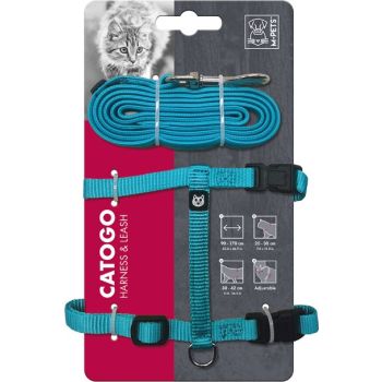  M-PETS Catogo Cat Harness & Leash Set Blue 