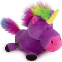 goDog® Unicorns with Chew Guard Technology™ Durable Plush Dog Toy with Squeaker, Purple, Large